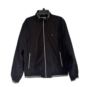 Calvin Klein Mens Winderbreaker Black Full Zip Size XL